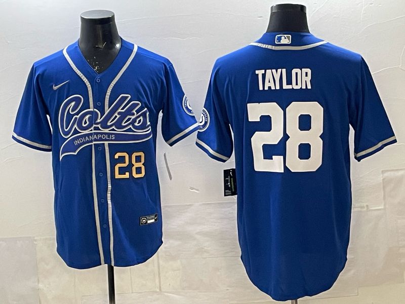 Men 2025 Indianapolis Colts #28 Taylor blue Joint Name Nike Limited NFL Jersey 003